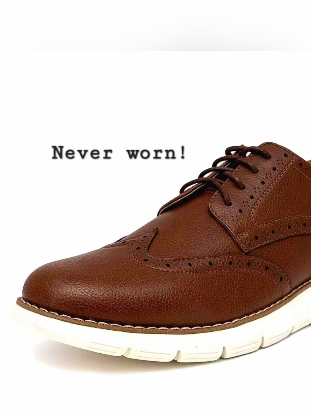 🆕️never worn Nautica Men's Brown Wingtip Derby Oxfords/Fashion Sneakers